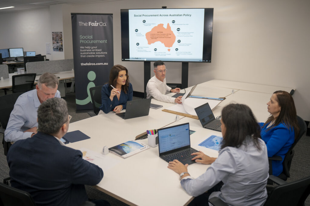 Image of The Fair Co. Team in a meeting